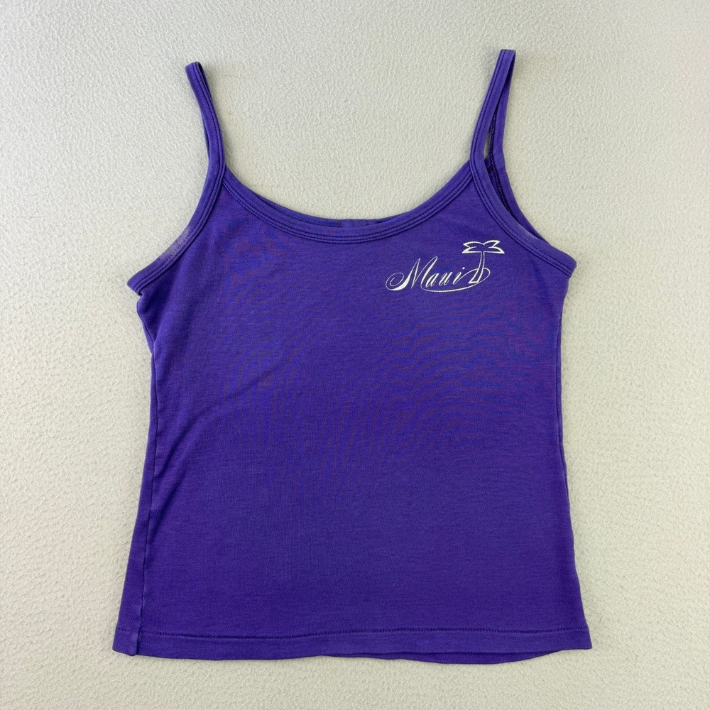 Vintage Maui‎ Tank Top Women Medium Purple Diamond Head Cami Hawaii 90s Surf